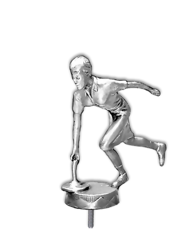 Metallfigur Eisstockschießen Frau - F027