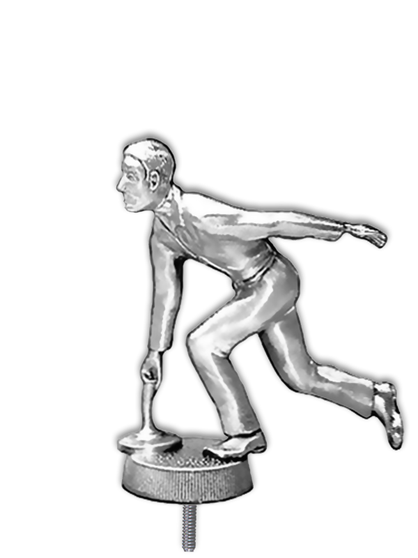 Metallfigur Eisstockschießen Mann - F028