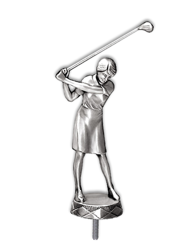Metallfigur Golfspielerin - F020