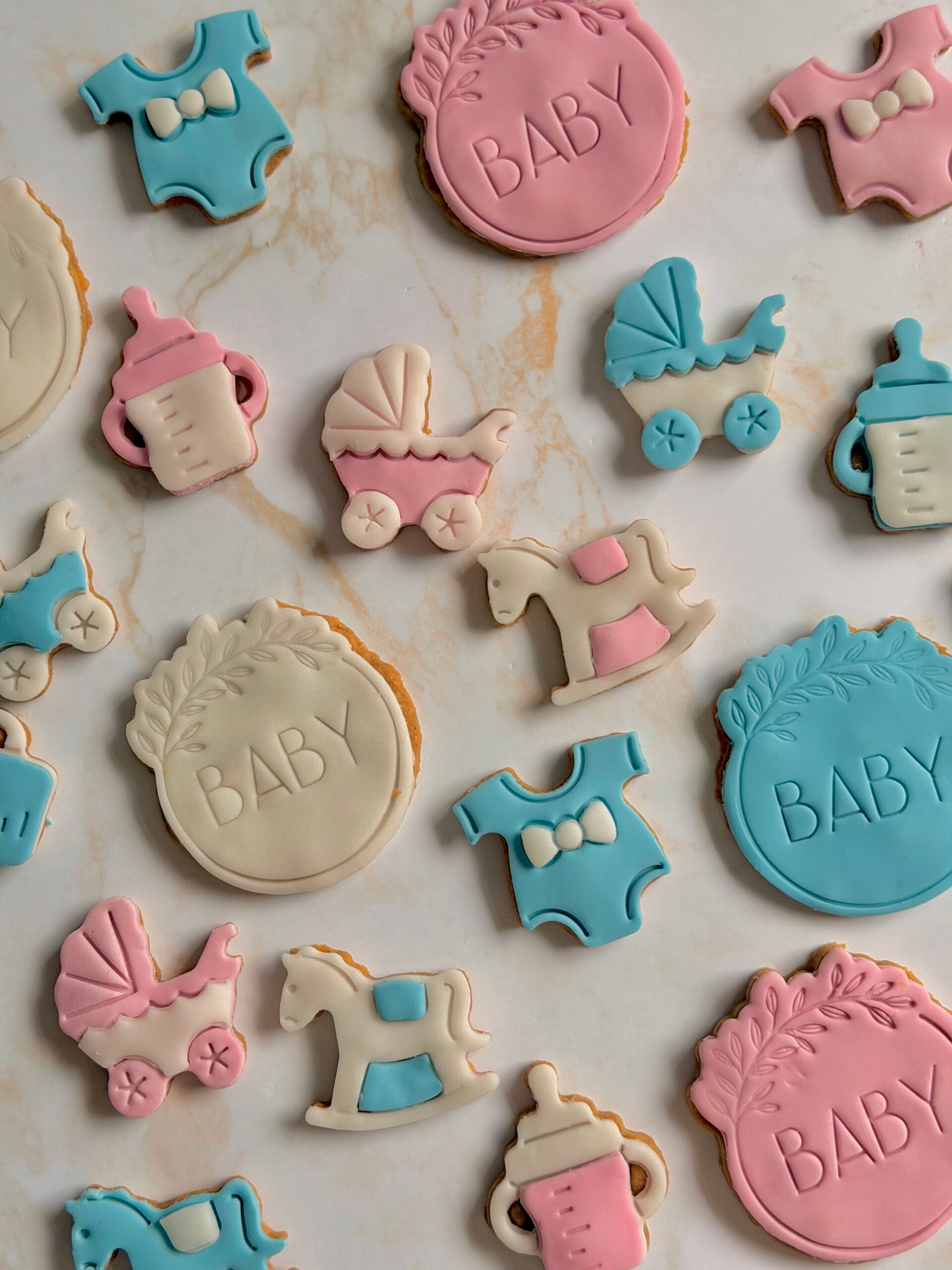 Gender reveal - fondant koekjes