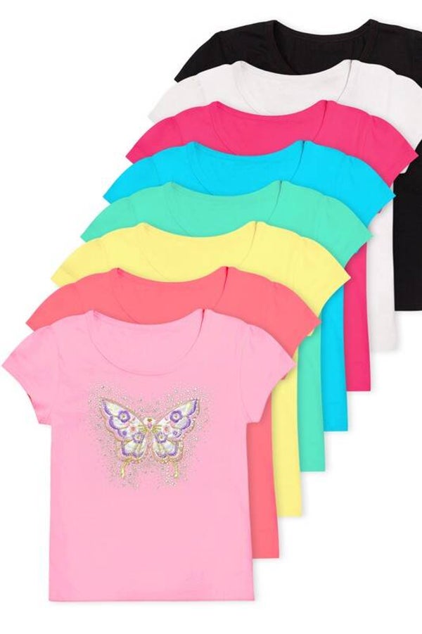 Camiseta gráfica de mariposa para niña. Marca Cutie Patootie.