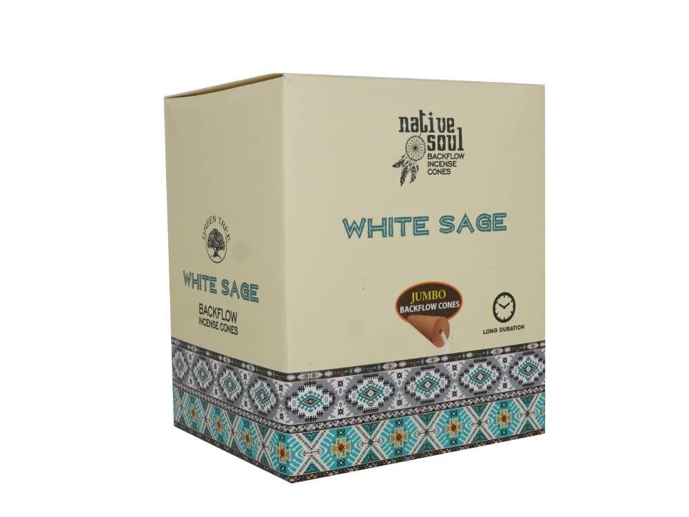 White Sage Jumbo Backflow Incense Cones.