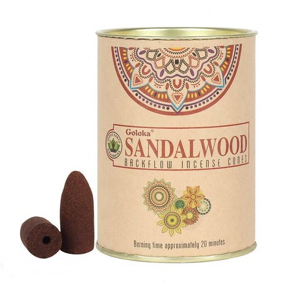Goloka Sandalwood Back Flow Incense Cones.