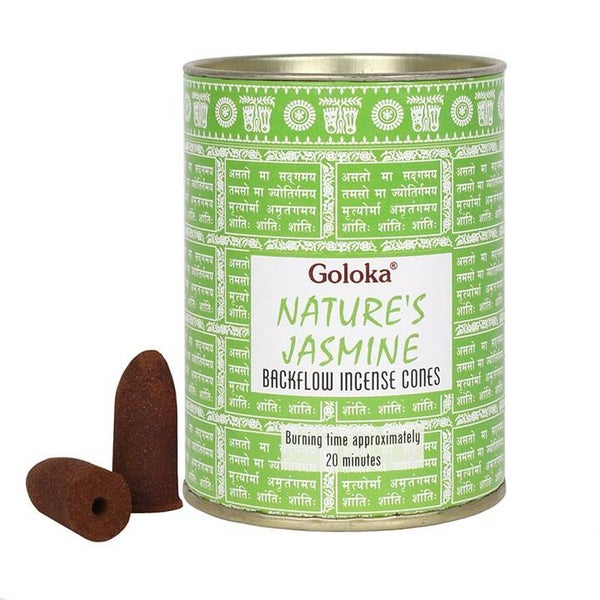 Goloka Jasmine Backflow Incense Cones.