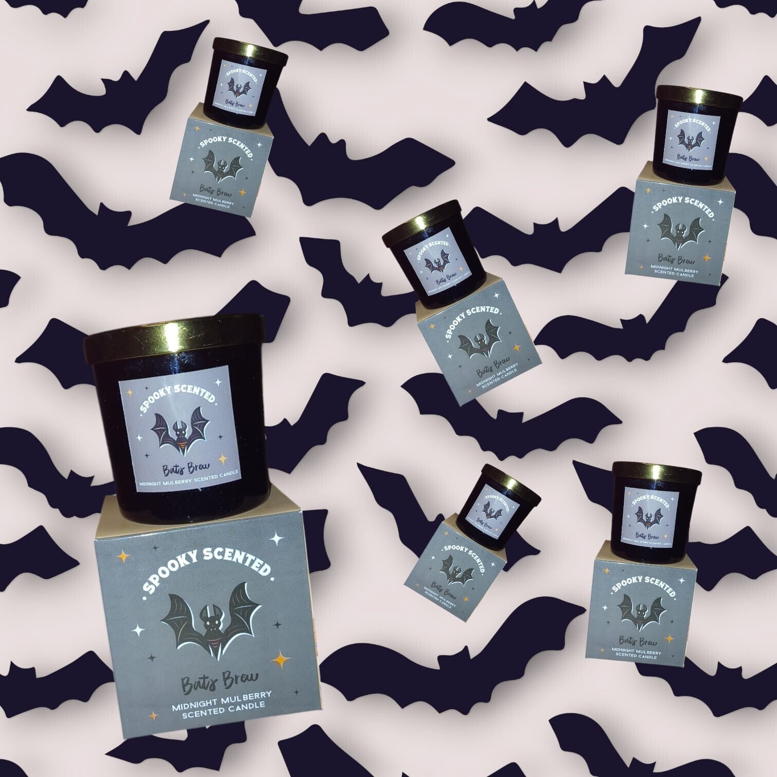 Spooky Scented Bats Brew Candle