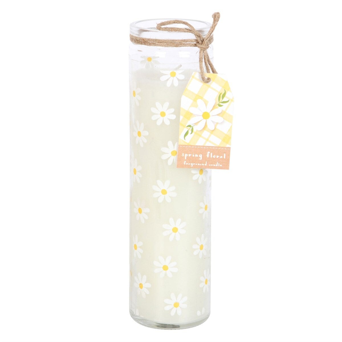 Beautiful White Daisy Tube Candle.
