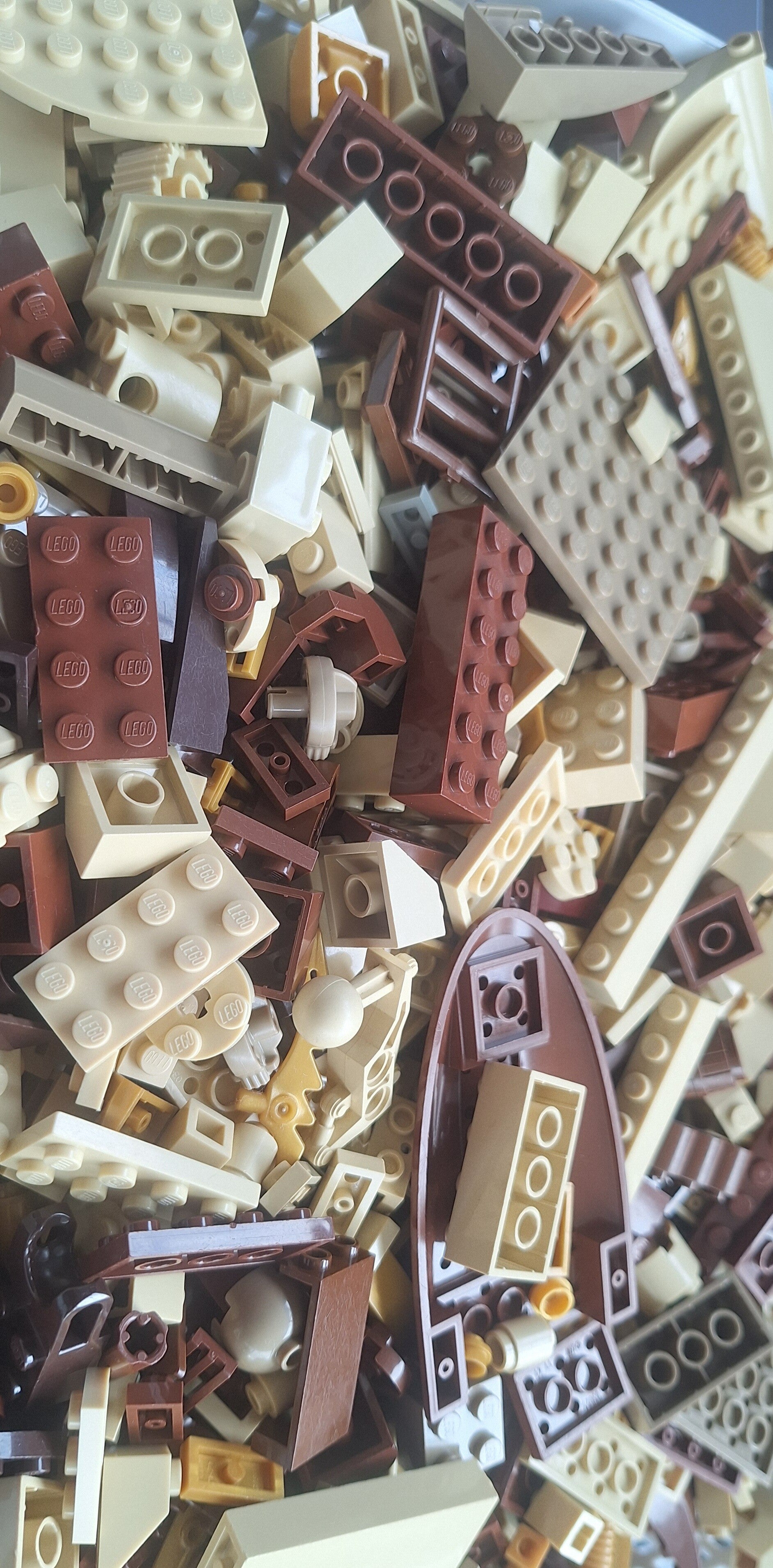 500 gram Bruin/ Tan/ Pearl Gold LEGO® Bouwstenen