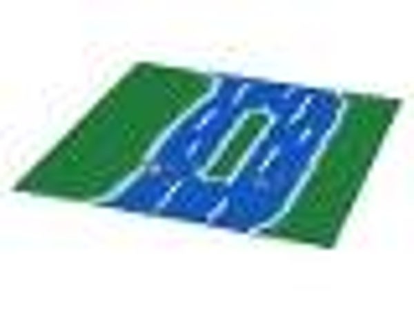 Green Baseplate 32 x 32 with Island and River Pattern