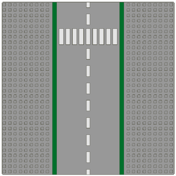 Light Gray Baseplate, Road 32 x 32 9-Stud Straight with Road and Crosswalk Pattern