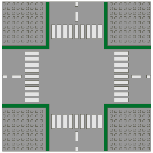 Light Gray Baseplate, Road 32 x 32 9-Stud Crossroads with Road Pattern