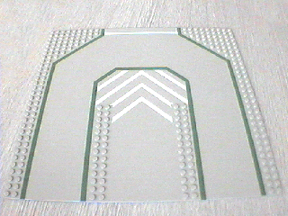 Light Gray Baseplate, Road 32 x 32 with 3 Driveways, Chevron on Closed Center Pattern