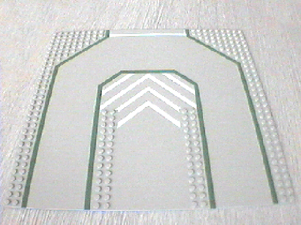 Light Gray Baseplate, Road 32 x 32 with 3 Driveways, Chevron on Closed Center Pattern