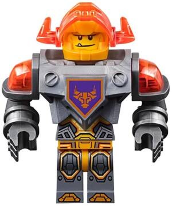 Axl - Trans-Neon Orange Visor, Flat Silver Torso