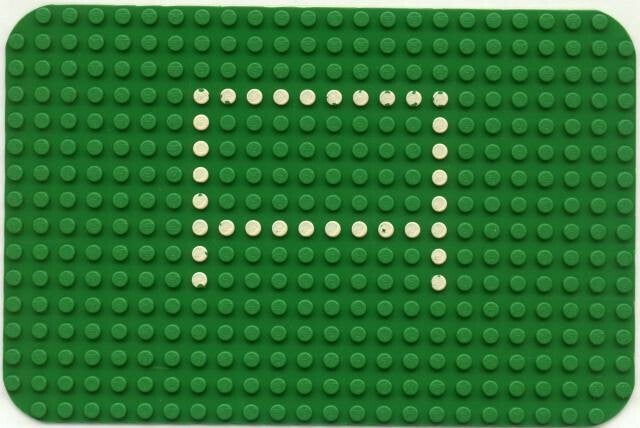 Green Baseplate 16 x 24 with Rounded Corners and Set 344 Dots Pattern