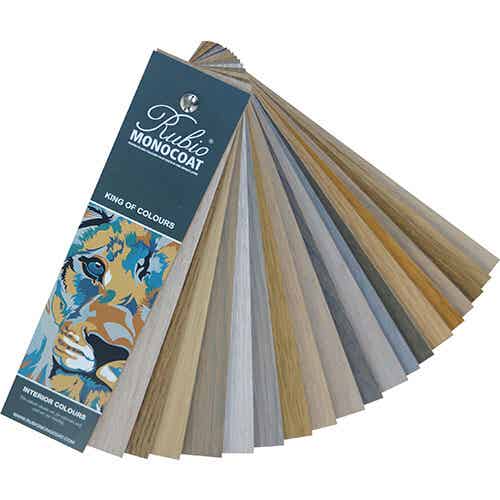 Originele kleurstalen, Rubio Monocoat eiken in 40 kleuren in één waaier