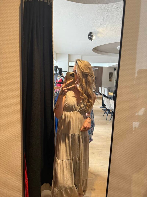 Sisi jurk taupe