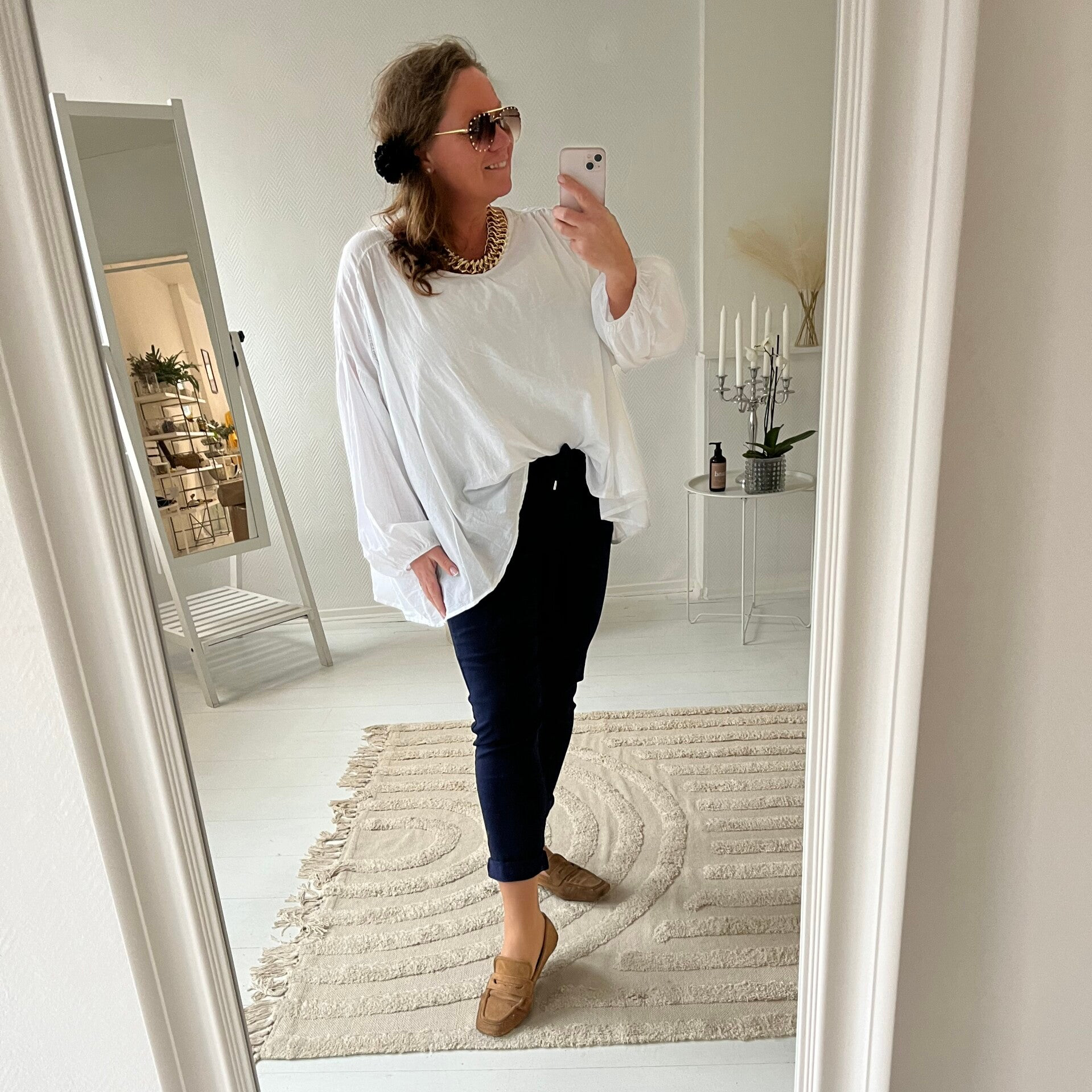 Vit oversize storskjorta