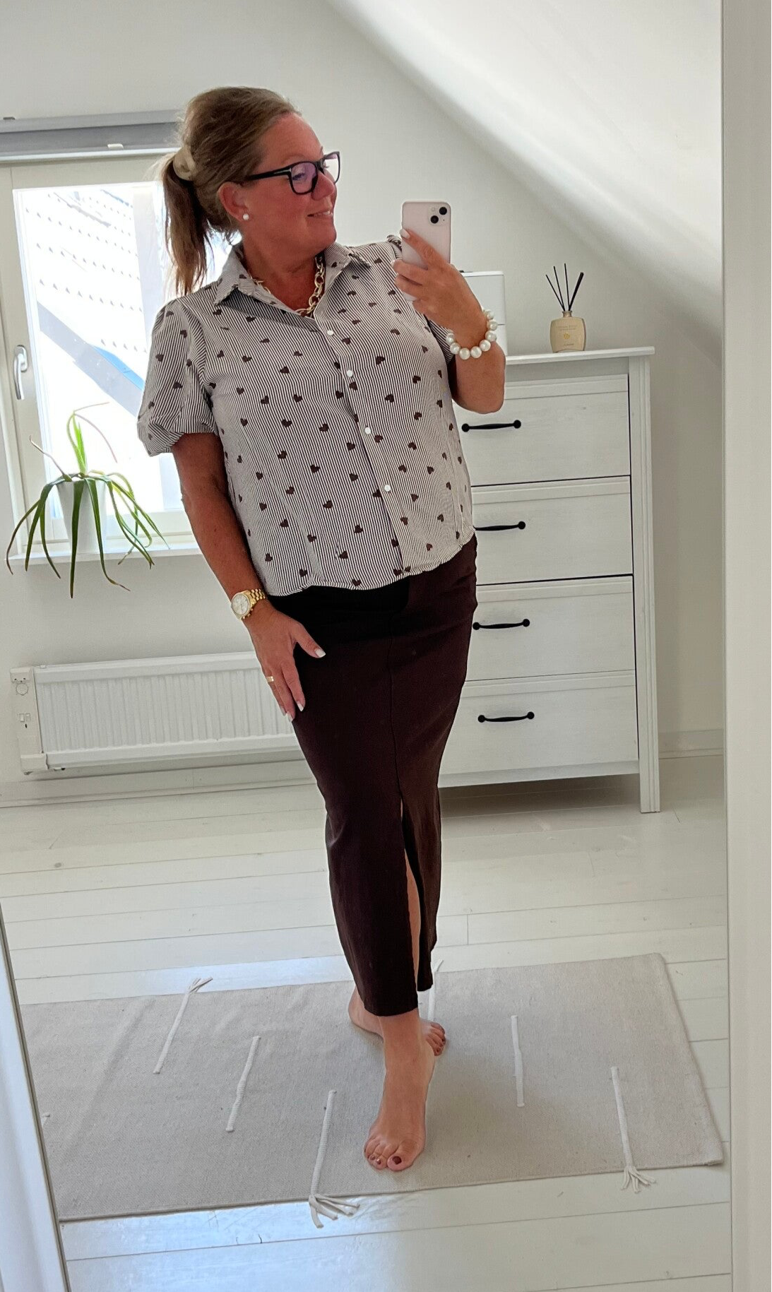 Magisk kjol brun lång