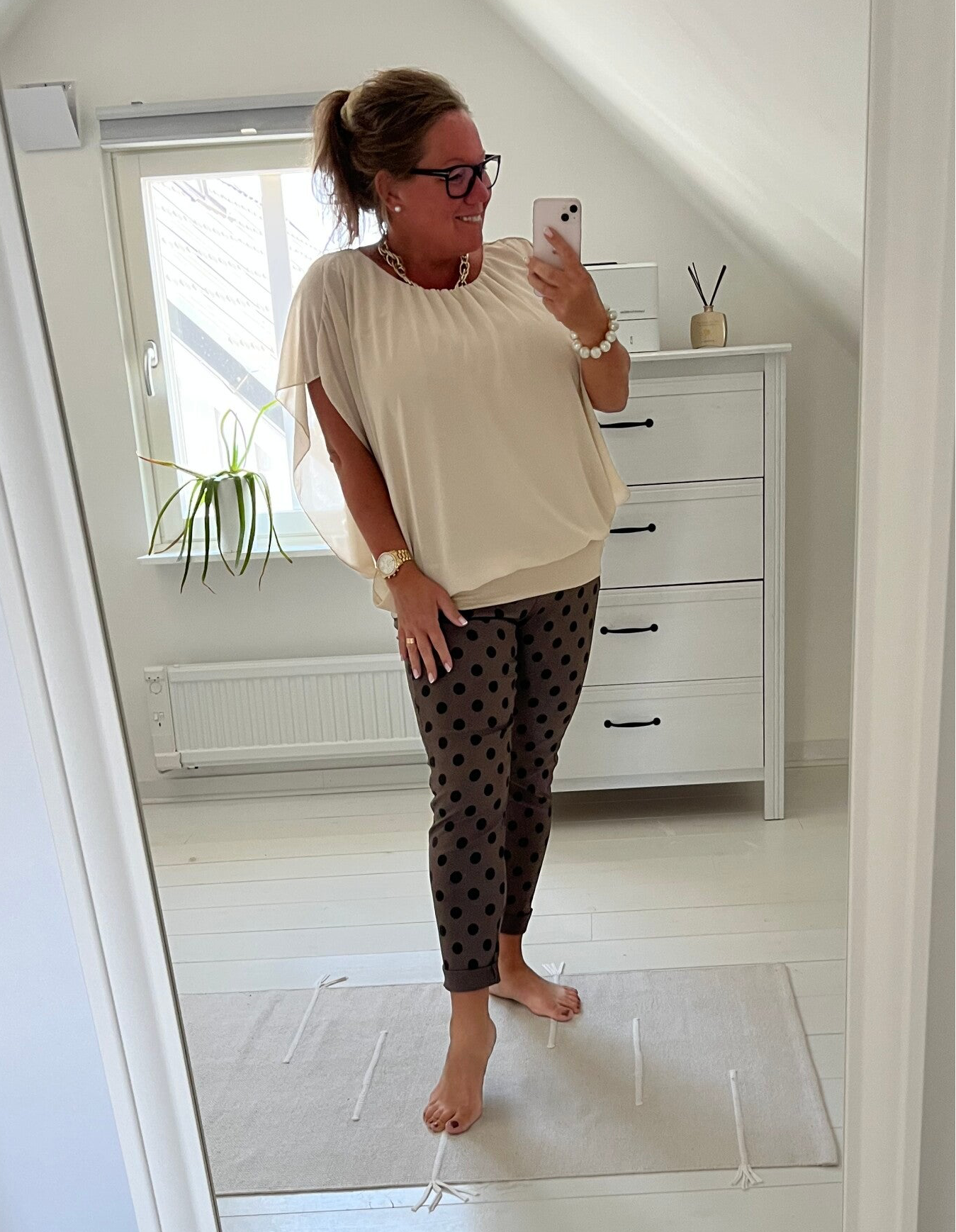 Chiffonblus beige