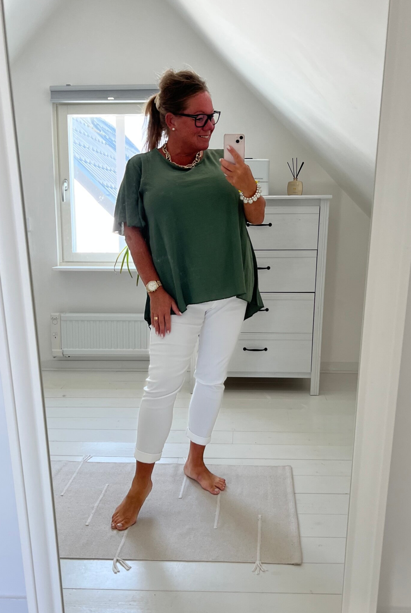 Grön blus m. Halsband