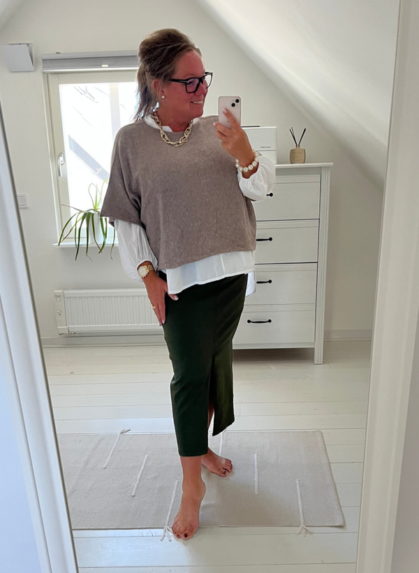Ponchotröja Beige