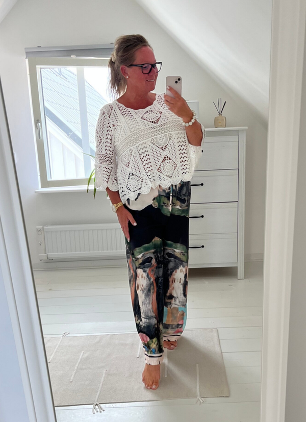 Virkad topp vit
