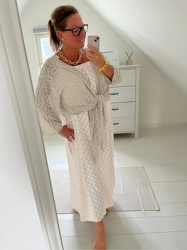 Bolero med knytband beige