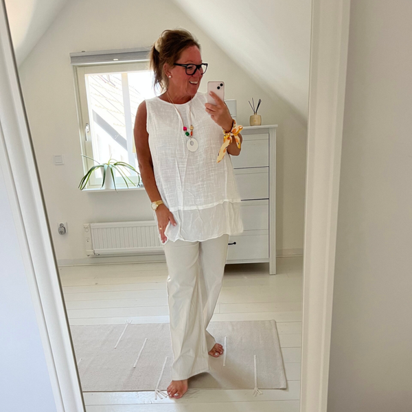Ärmlös oversize topp vit