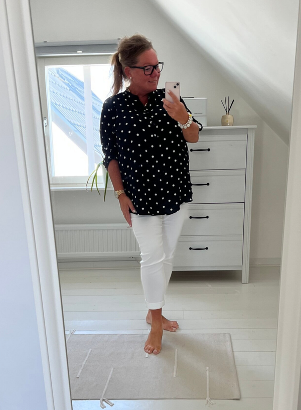 Blus prickig svart/vit