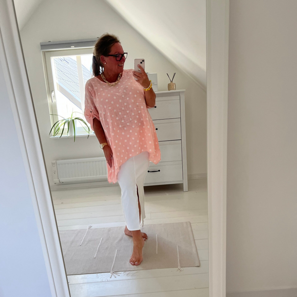 Prickig tunika/blus rosa