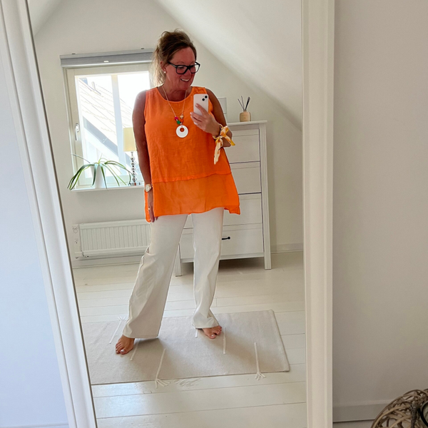 Ärmlös oversize topp orange
