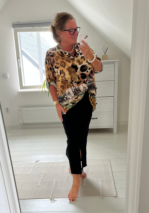 Mönstrad leopard blus ljus/brun