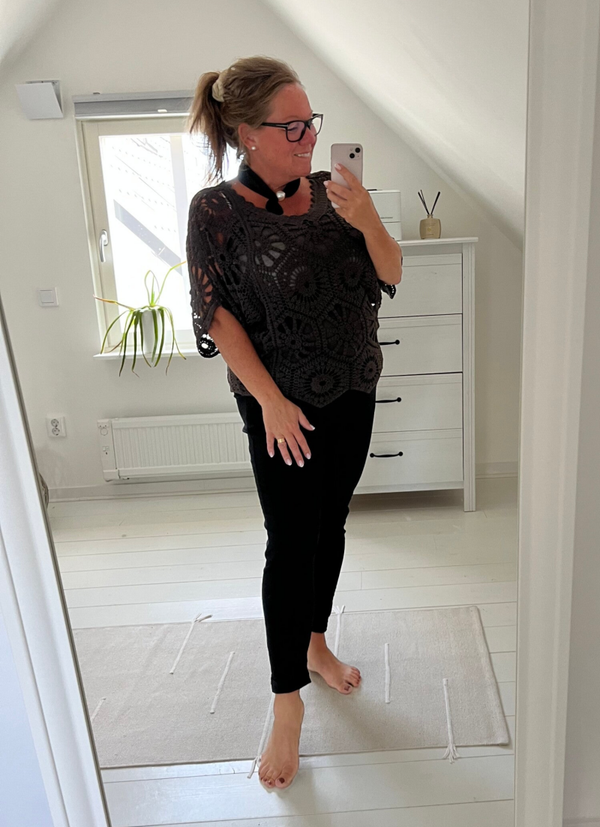 Virkad topp Ink linne brun