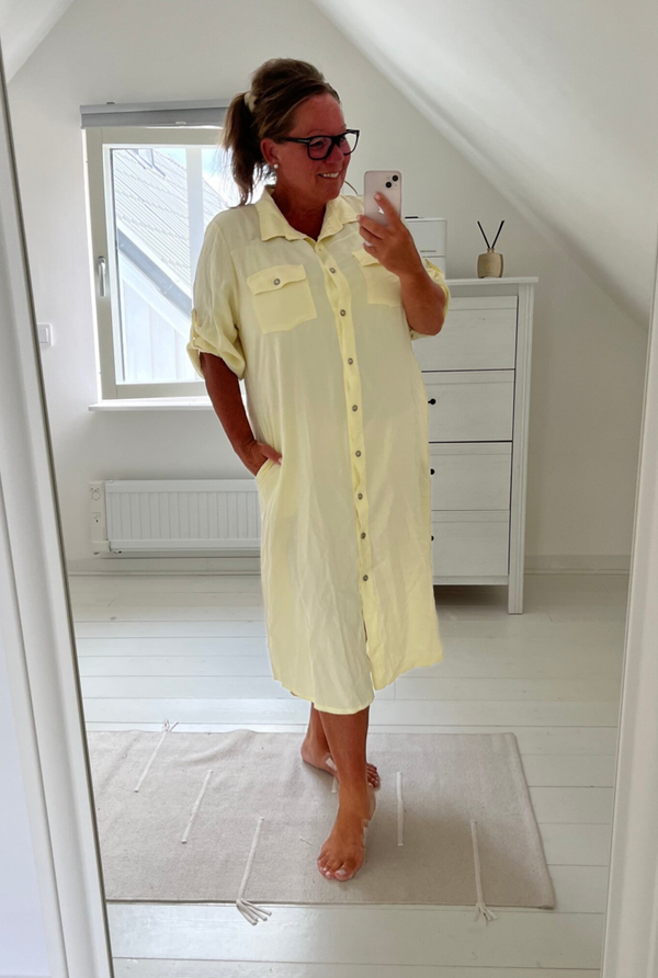 Skjortklänning Gul
