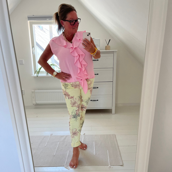 Topp knyte volang rosa