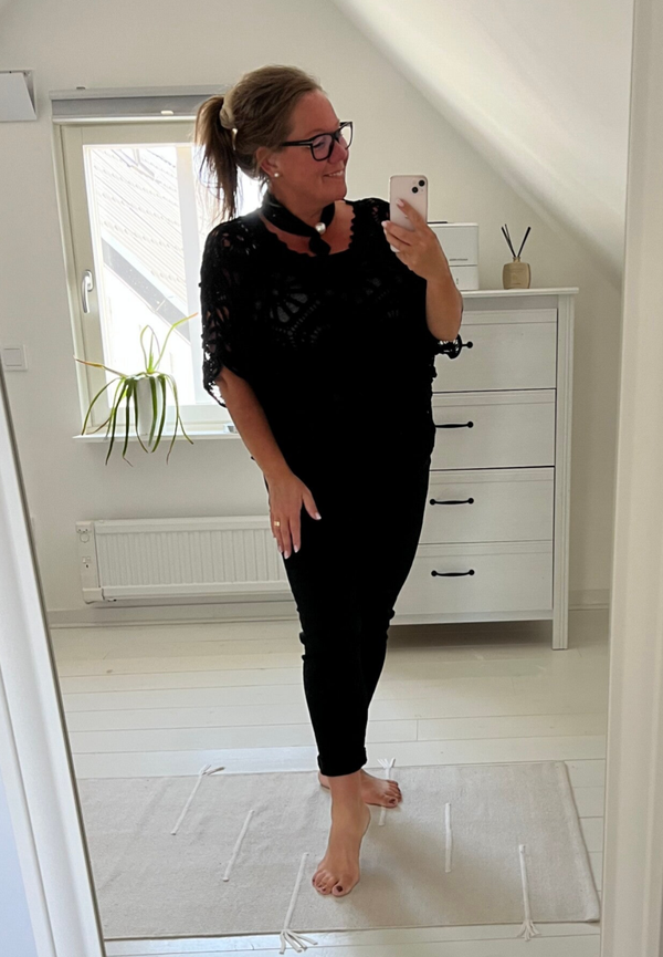 Virkad topp Ink linne svart