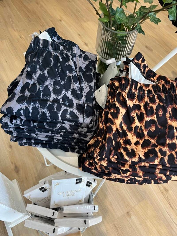 Leggings leopard grå