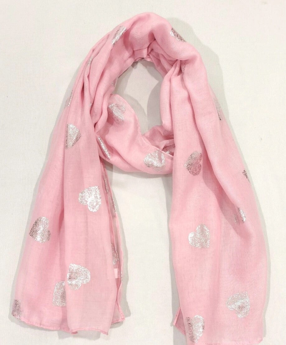 Ljuvlig sjal rosa med hjärta