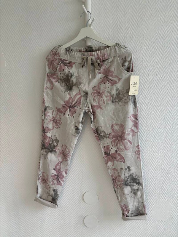 Magisk byxa beige blommig