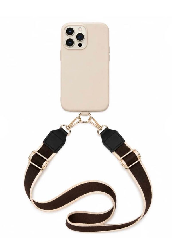 Mobilband brunt/vit