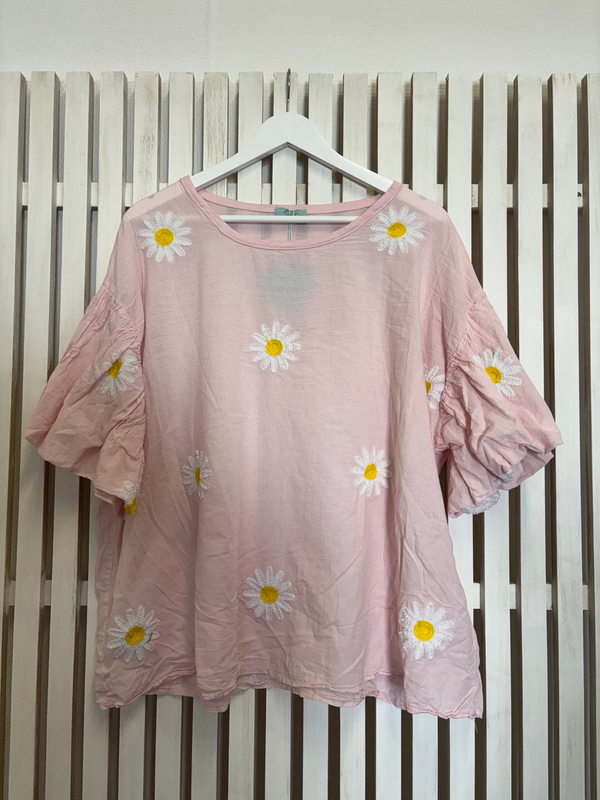 Magisk blus med blommor Rosa