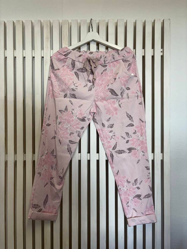 Magisk byxa blommig ljusrosa