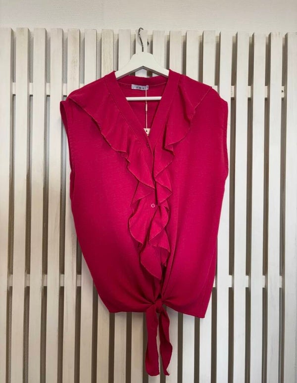 Topp knyte och volang cerise