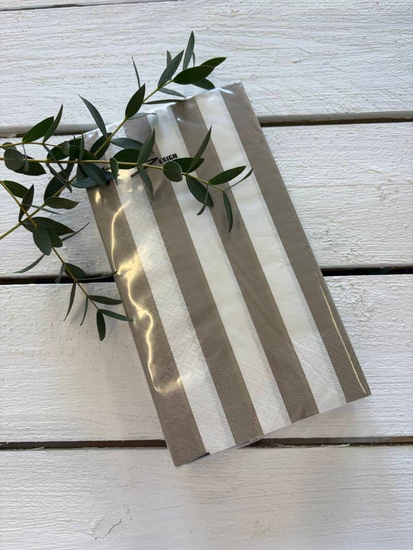 Servetter beige randiga