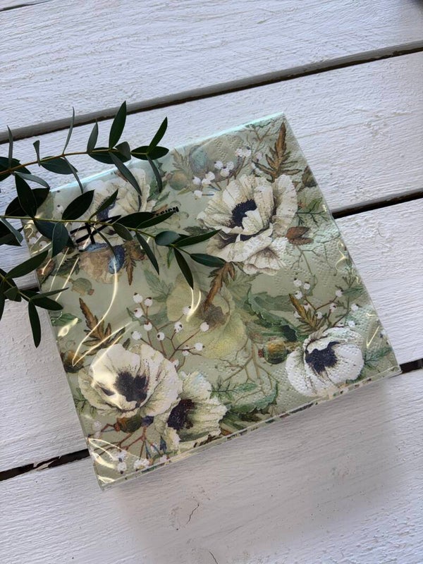 Servetter blommor grön