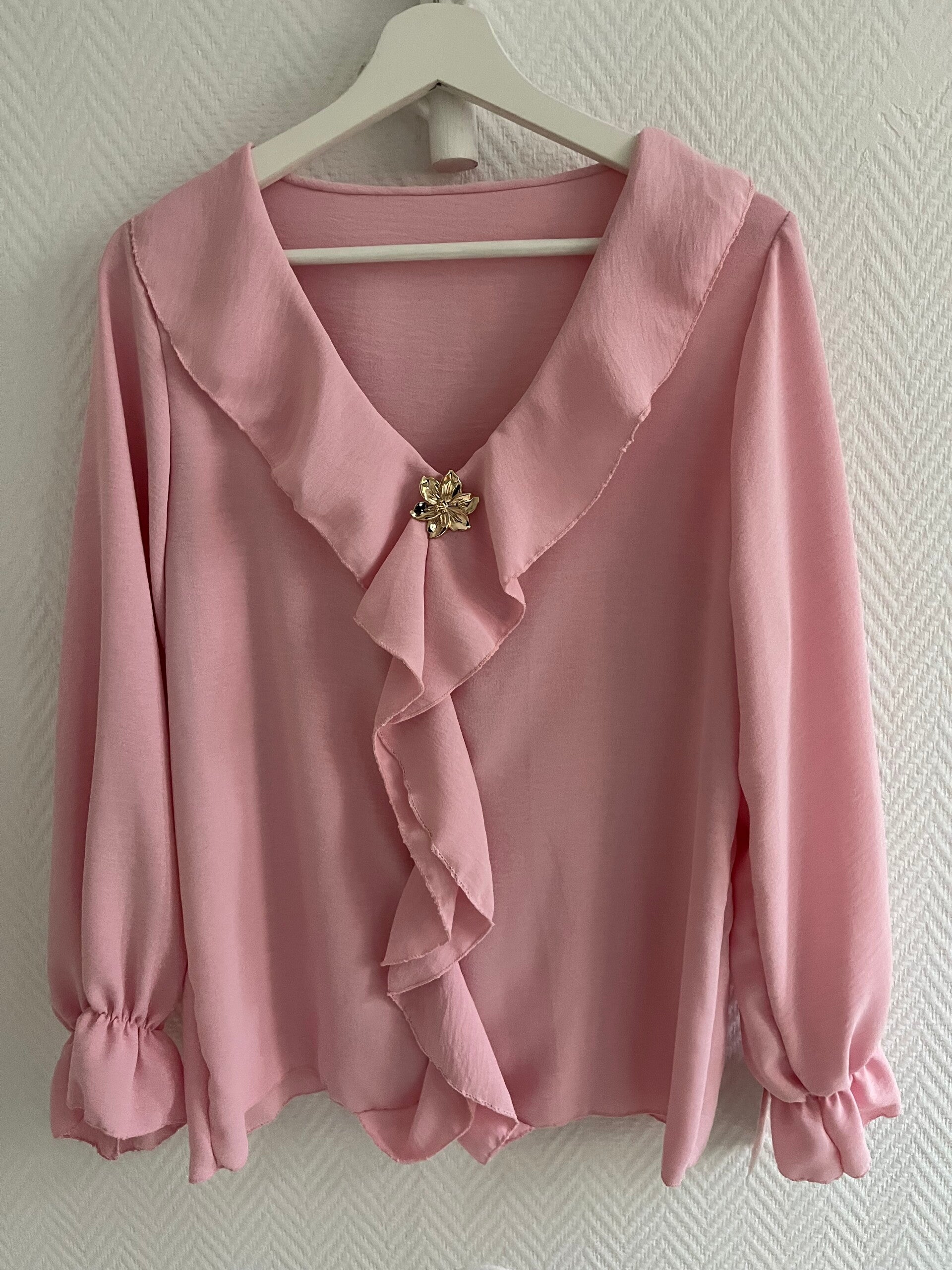 Volang blus rosa