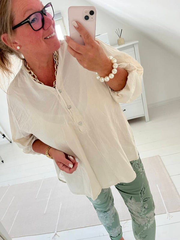 Skjortblus beige