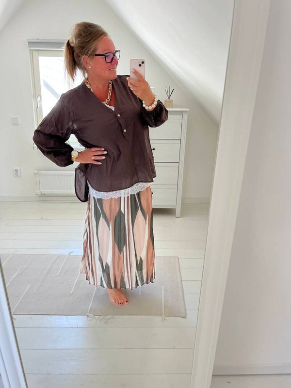 Skjortblus chokladbrun
