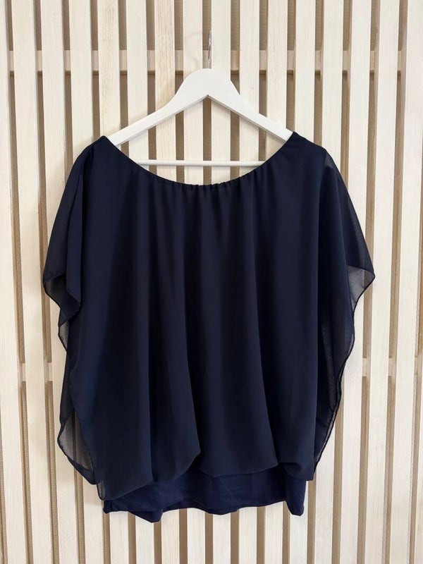 Chiffonblus marinblå