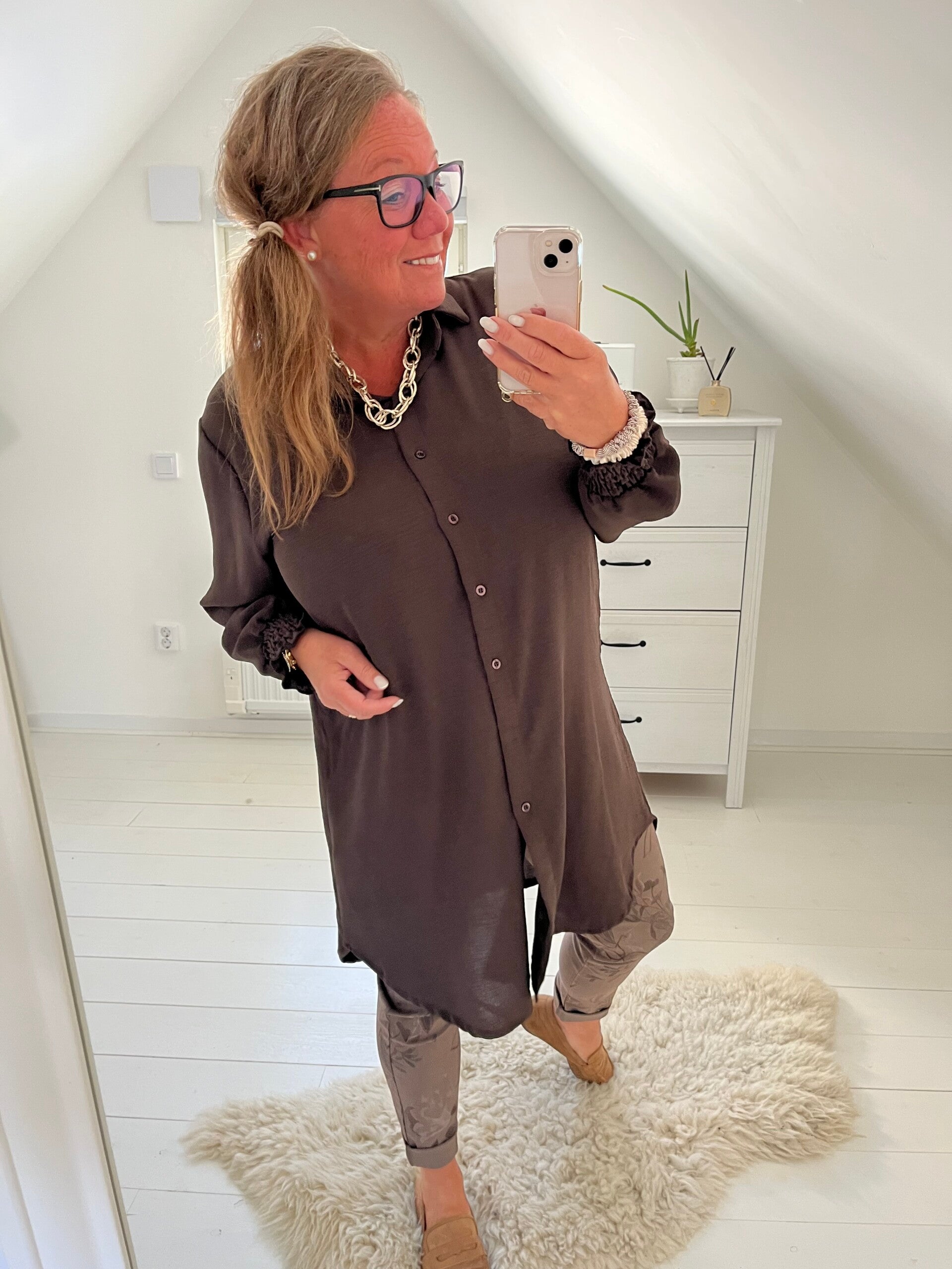 Brun Storskjorta/Skjortklänning